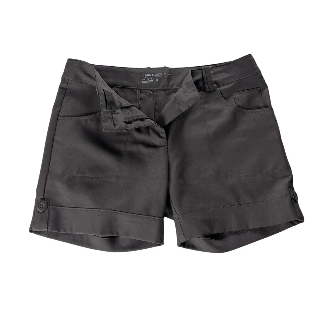 Nike‎ Golf Womens Dri-FIT Gray Cuffed Shorts Size Small Charcoal Performance